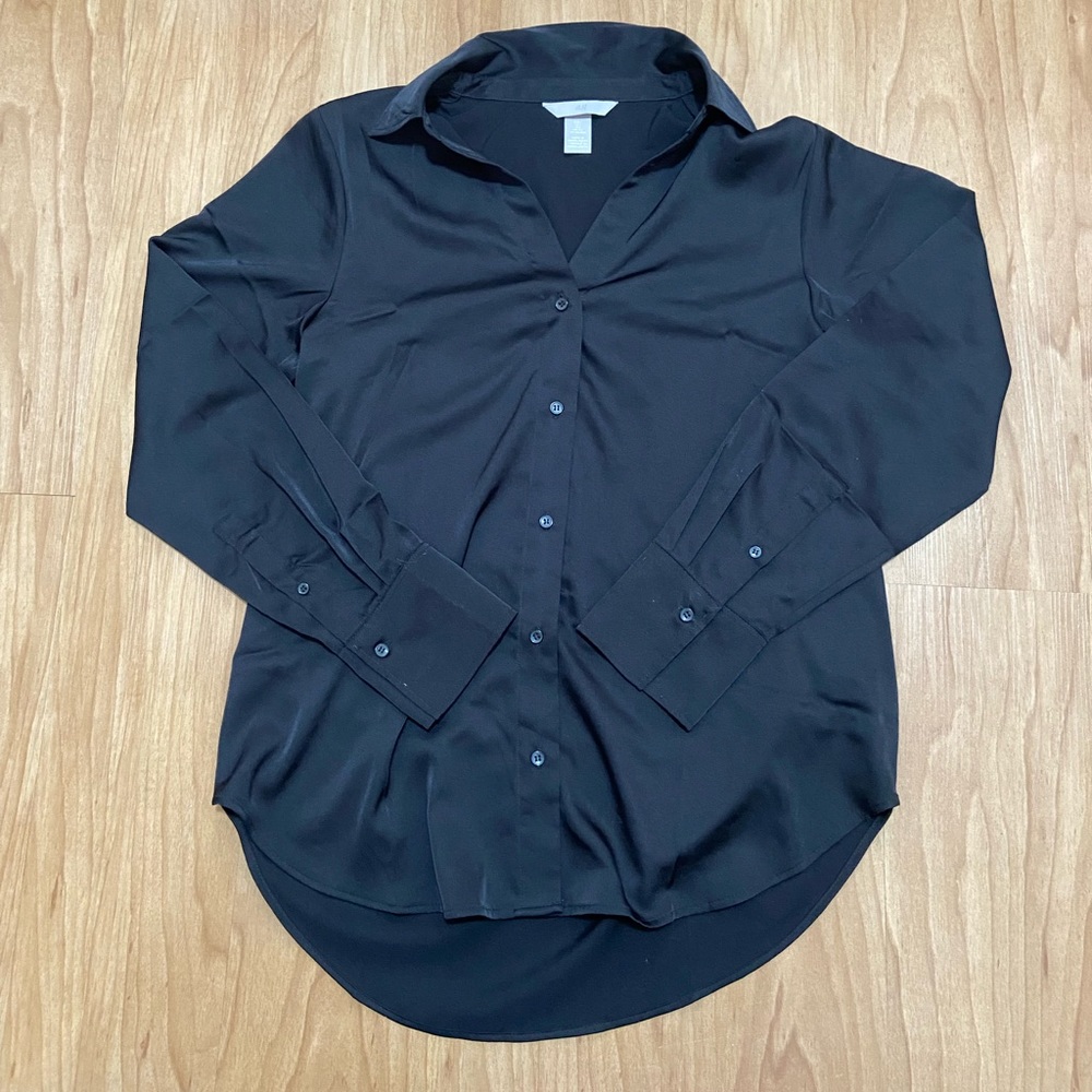 H&M satin button up blouse